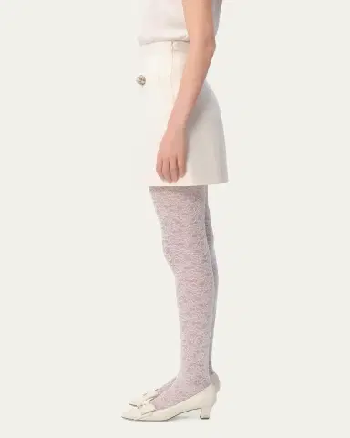 Valentino Garavani Brooch Wool Mini Skirt | Thumbnail 8