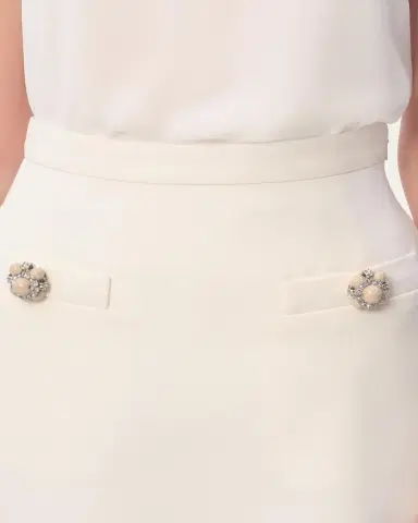 Valentino Garavani Brooch Wool Mini Skirt | Thumbnail 9