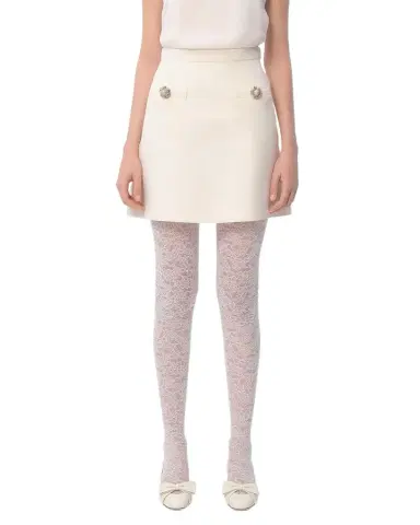 Valentino Garavani Brooch Wool Mini Skirt | Thumbnail 1