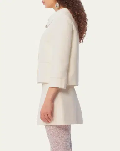 Valentino Garavani Collared Brooch Wool Jacket | Thumbnail 7