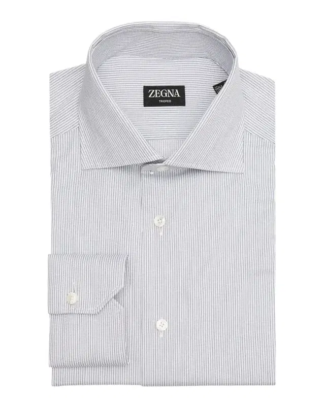 Men 's Trofeo Cotton Twin Stripe Dress Shirt