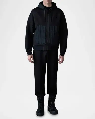 Mackage Men's Cruz Light Down Jersey Hoodie | Thumbnail 2 Mackage Men's Cruz Light Down Jersey Hoodie | Thumbnail 2