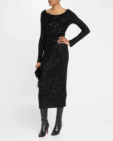 LAPOINTE Sequin Cashmere Long-Sleeve Crop Top | Thumbnail 2