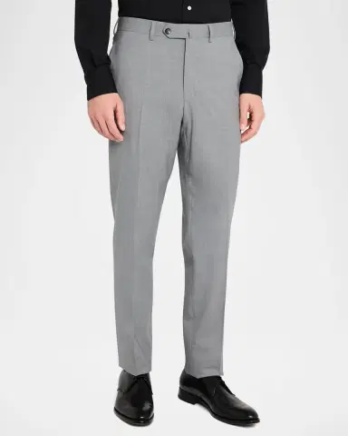 Isaia Men's Wool Flat Front Pants | Thumbnail 3 Isaia Men's Wool Flat Front Pants | Thumbnail 3