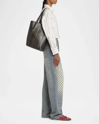 Golden Goose 24/7 North-South Distressed Leather Shoulder Bag | Thumbnail 5 Golden Goose 24/7 North-South Distressed Leather Shoulder Bag | Thumbnail 5