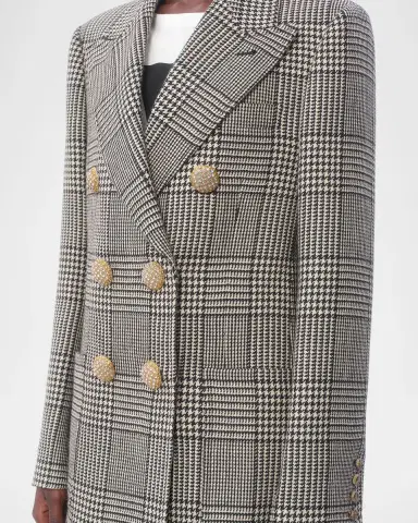 Valentino Garavani Houndstooth Wool Double-Breasted Jacket | Thumbnail 5 Valentino Garavani Houndstooth Wool Double-Breasted Jacket | Thumbnail 5