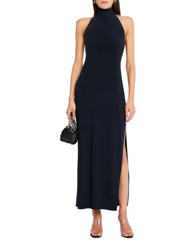 Halter Turtle Side Slit Gown