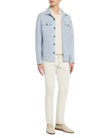 Isaia Men's 4-Pocket Suede Overshirt | Thumbnail 1 Isaia Men's 4-Pocket Suede Overshirt | Thumbnail 1