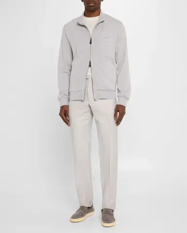 Isaia Men 's Full-Zip Knit Track Jacket | Thumbnail 2