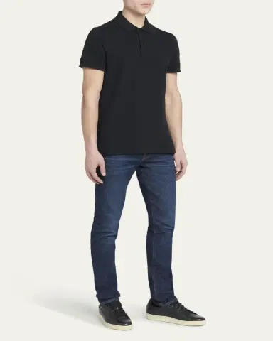 Tom Ford Men's Warwick Grained Leather Sneakers | Thumbnail 3