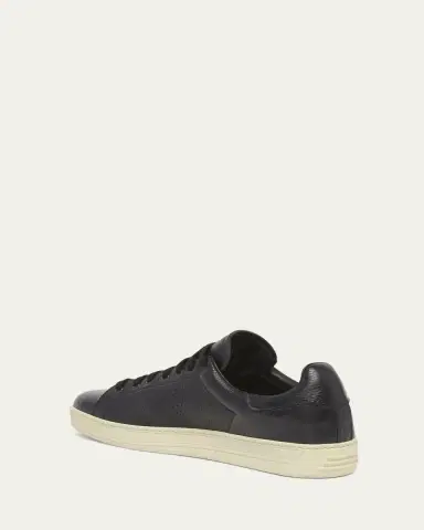 Tom Ford Men's Warwick Grained Leather Sneakers | Thumbnail 4