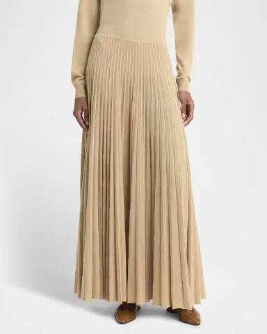Loro Piana Luciole Pleated Knit Cashmere-Blend Maxi Skirt | Thumbnail 2