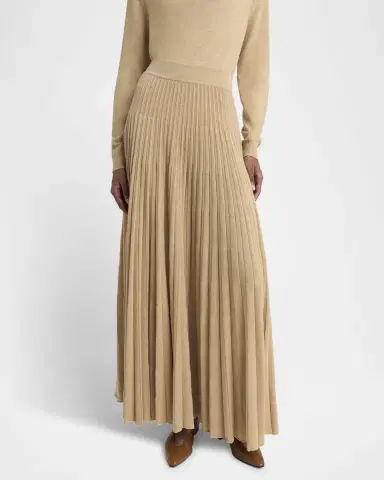 Loro Piana Luciole Pleated Knit Cashmere-Blend Maxi Skirt | Thumbnail 5