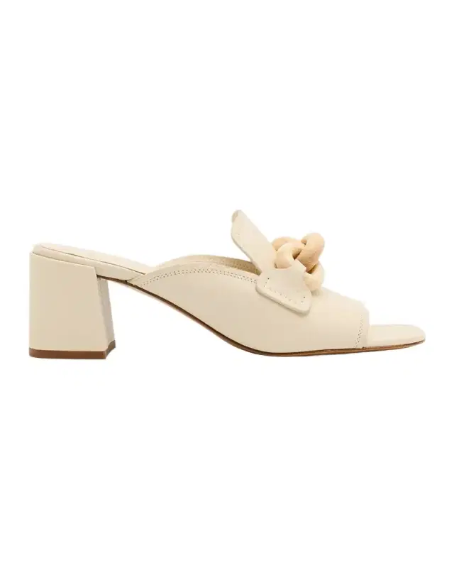 Umita Leather Chain Loafer Mules