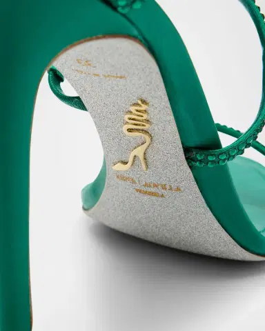 René Caovilla Cleo Satin Crystal Snake Wrap Sandals | Thumbnail 5