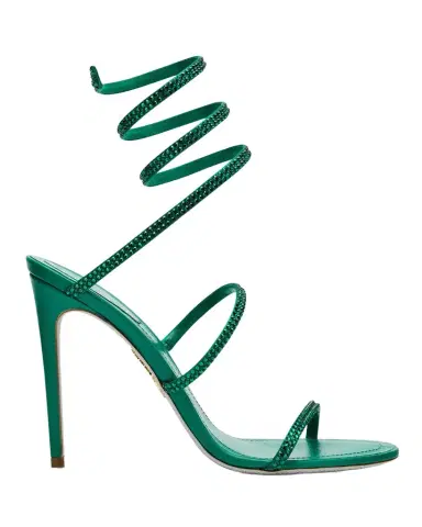 René Caovilla Cleo Satin Crystal Snake Wrap Sandals | Thumbnail 1