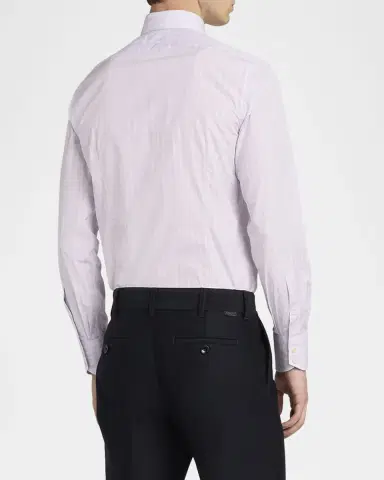 Tom Ford Men's Cotton Poplin Check Slim Fit Dress Shirt | Thumbnail 3 Tom Ford Men's Cotton Poplin Check Slim Fit Dress Shirt | Thumbnail 3