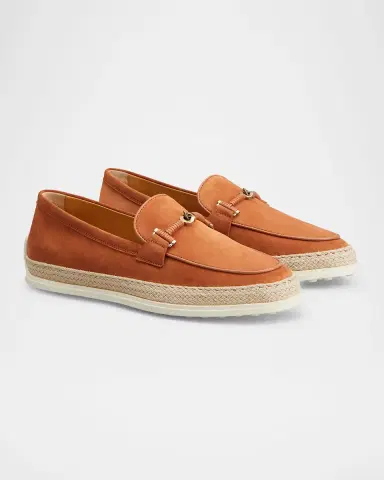 Tod's Suede and Raffia Slipper Loafers | Thumbnail 2