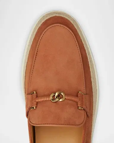 Tod's Suede and Raffia Slipper Loafers | Thumbnail 4
