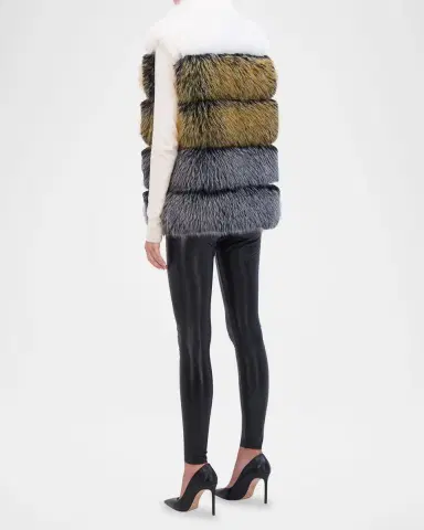 THEIA Fox-Like Faux Fur Vest | Thumbnail 4