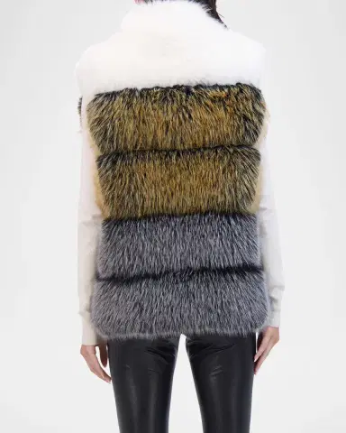 THEIA Fox-Like Faux Fur Vest | Thumbnail 5