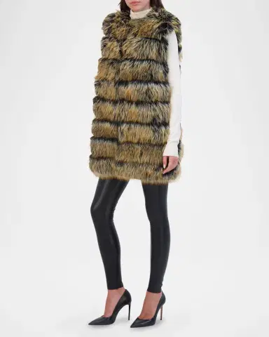 THEIA Fox-Like Faux Fur Vest | Thumbnail 2