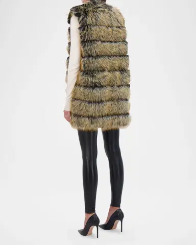 THEIA Fox-Like Faux Fur Vest | Thumbnail 3