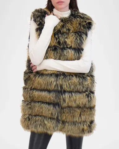 THEIA Fox-Like Faux Fur Vest | Thumbnail 5
