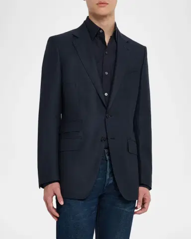 Tom Ford Men's O Connor Sharkskin Single-Breasted Sport Coat | Thumbnail 4