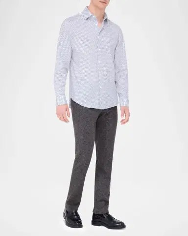Bugatchi Men's OoohCotton James Geometric Sport Shirt | Thumbnail 2 Bugatchi Men's OoohCotton James Geometric Sport Shirt | Thumbnail 2