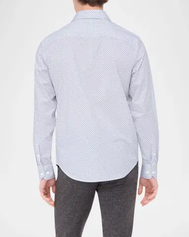 Bugatchi Men's OoohCotton James Geometric Sport Shirt | Thumbnail 3 Bugatchi Men's OoohCotton James Geometric Sport Shirt | Thumbnail 3