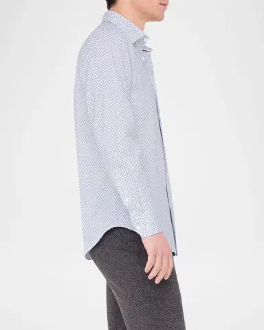 Bugatchi Men's OoohCotton James Geometric Sport Shirt | Thumbnail 6 Bugatchi Men's OoohCotton James Geometric Sport Shirt | Thumbnail 6