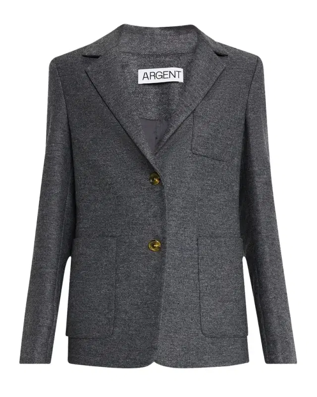 ARGENT Single-Breasted Textured Wool Weekend Blazer