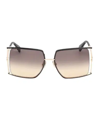 Max Mara Rectangle Logo Engraved Metal Sunglasses | Thumbnail 1 Max Mara Rectangle Logo Engraved Metal Sunglasses | Thumbnail 1