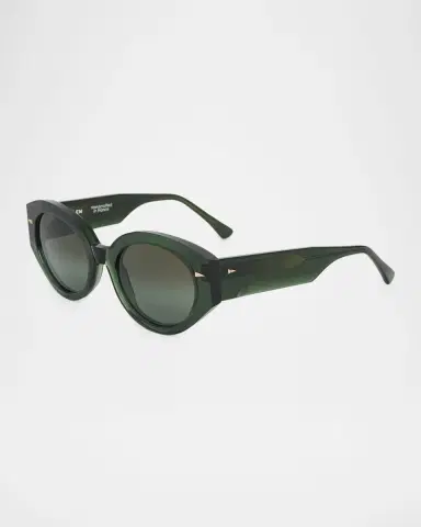 AHLEM Art Deco Acetate & Nylon Round Sunglasses | Thumbnail 2