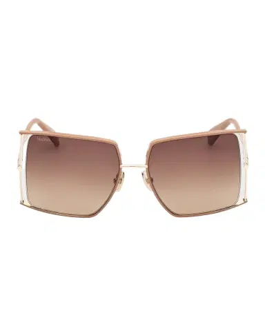 Max Mara Rectangle Logo Engraved Metal Sunglasses | Thumbnail 1 Max Mara Rectangle Logo Engraved Metal Sunglasses | Thumbnail 1