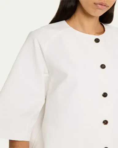 Lafayette 148 New York Elbow-Sleeve Stretch Twill Shirt Jacket | Thumbnail 5 Lafayette 148 New York Elbow-Sleeve Stretch Twill Shirt Jacket | Thumbnail 5