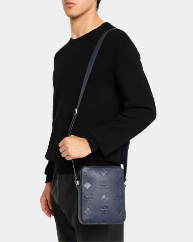 MCM Men's Klassik Monogram Embossed Leather Crossbody Bag | Thumbnail 2 MCM Men's Klassik Monogram Embossed Leather Crossbody Bag | Thumbnail 2