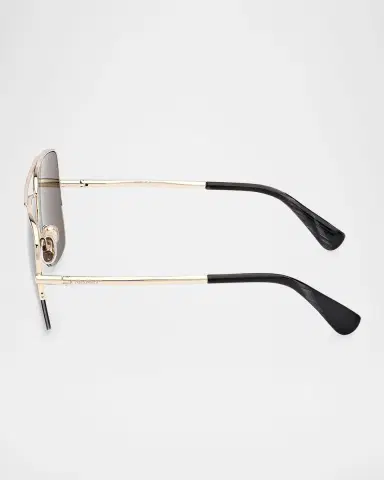 Max Mara Logo Engraved Metal Aviator Sunglasses | Thumbnail 4