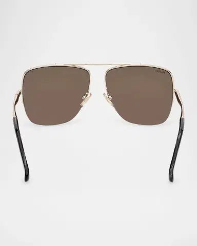 Max Mara Logo Engraved Metal Aviator Sunglasses | Thumbnail 5