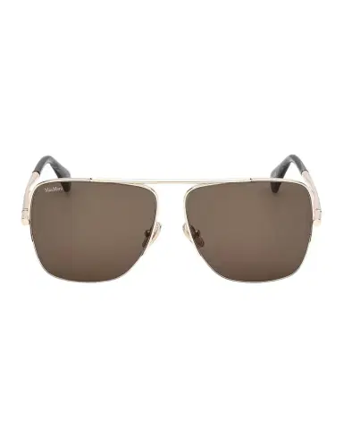 Max Mara Logo Engraved Metal Aviator Sunglasses | Thumbnail 1