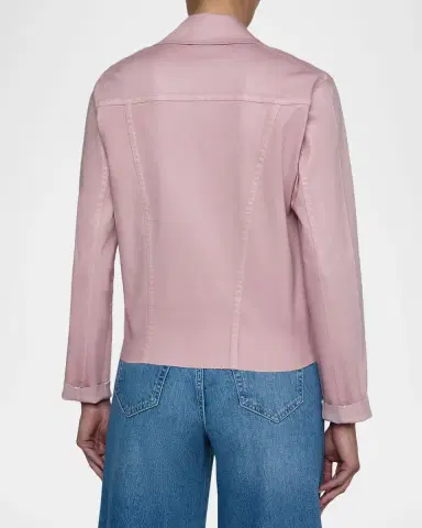 L'AGENCE Janelle Slim Coated Denim Jacket | Thumbnail 2