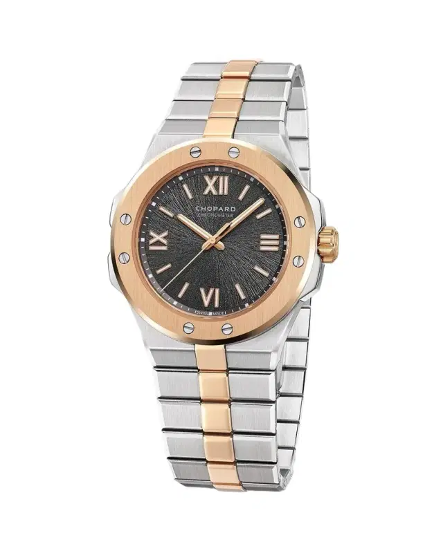 Chopard 36mm Two-Tone Watch w/ Bracelet Strap, Gray