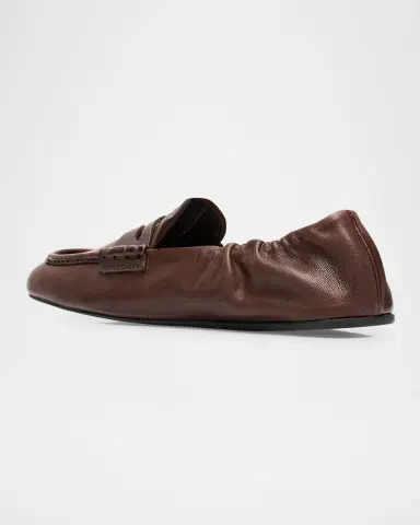 Miu Miu Aviator Leather Penny Loafers | Thumbnail 4