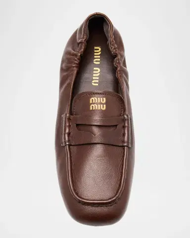 Miu Miu Aviator Leather Penny Loafers | Thumbnail 6
