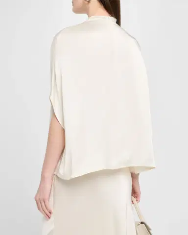 Lapointe Mock-Neck Satin Cape T-Shirt | Thumbnail 2