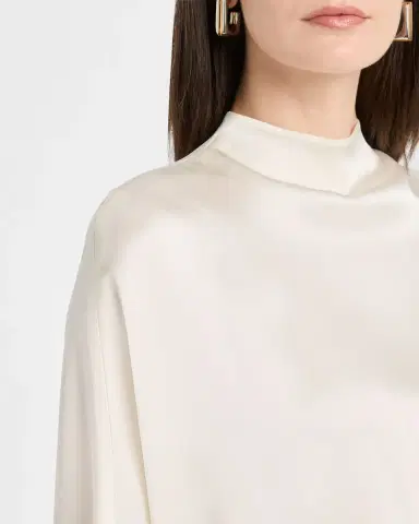 Lapointe Mock-Neck Satin Cape T-Shirt | Thumbnail 4