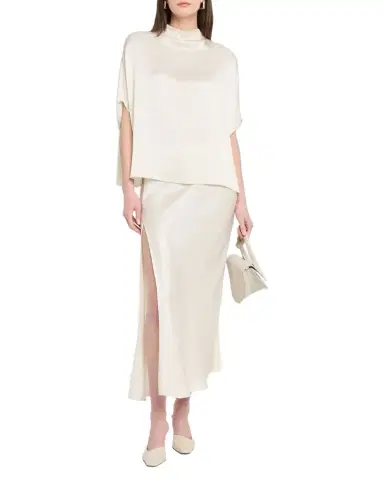 Lapointe Mock-Neck Satin Cape T-Shirt | Thumbnail 1