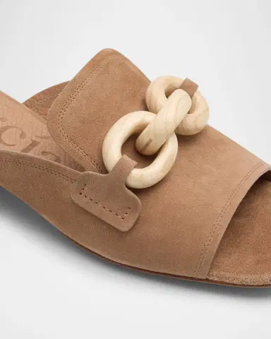 Pedro Garcia Enna Suede Chain Loafer Mules | Thumbnail 4