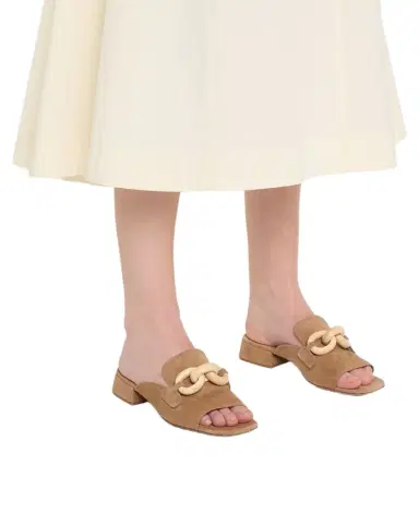 Pedro Garcia Enna Suede Chain Loafer Mules | Thumbnail 1